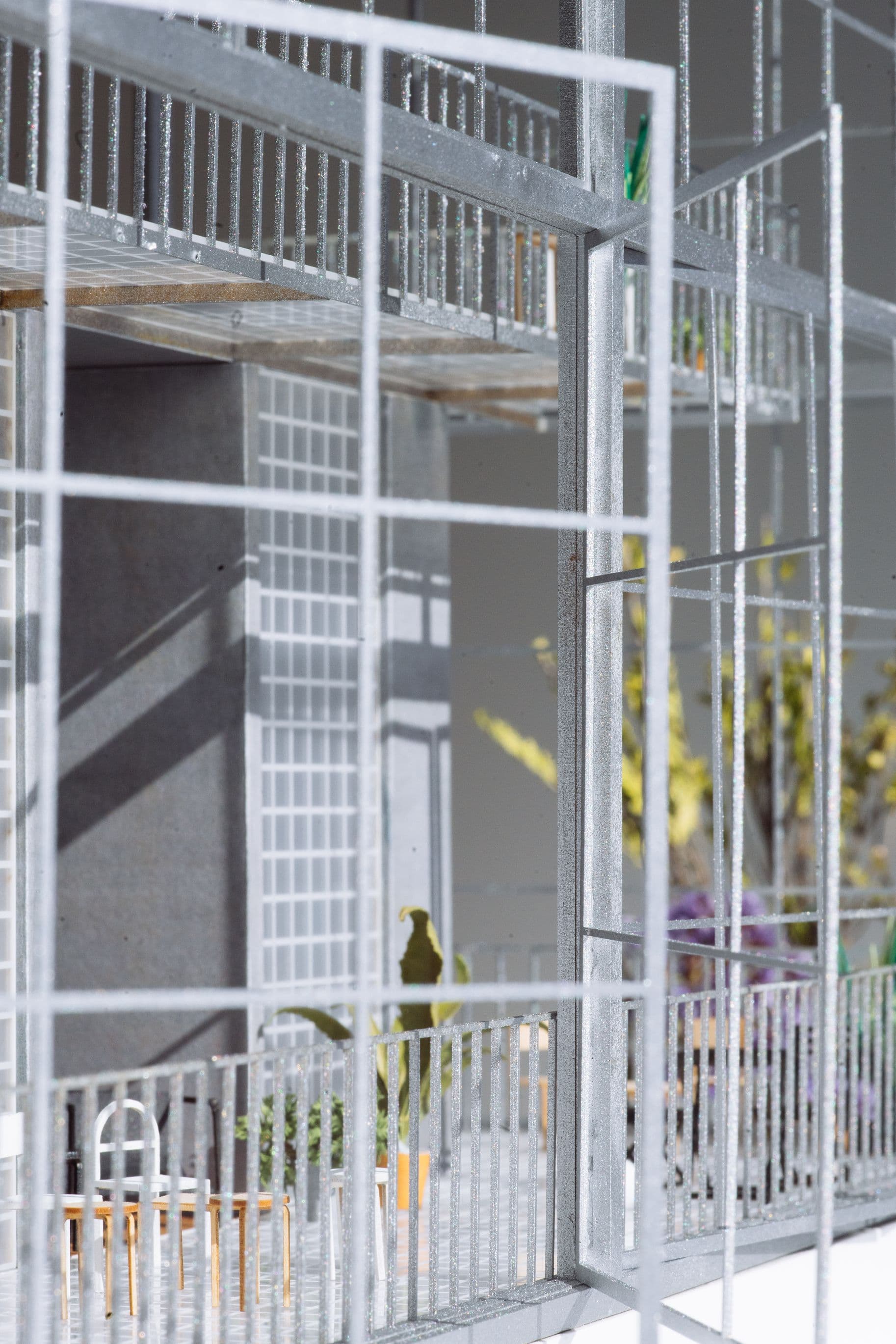 The Modern Villa — 1:50 model, view through the facade