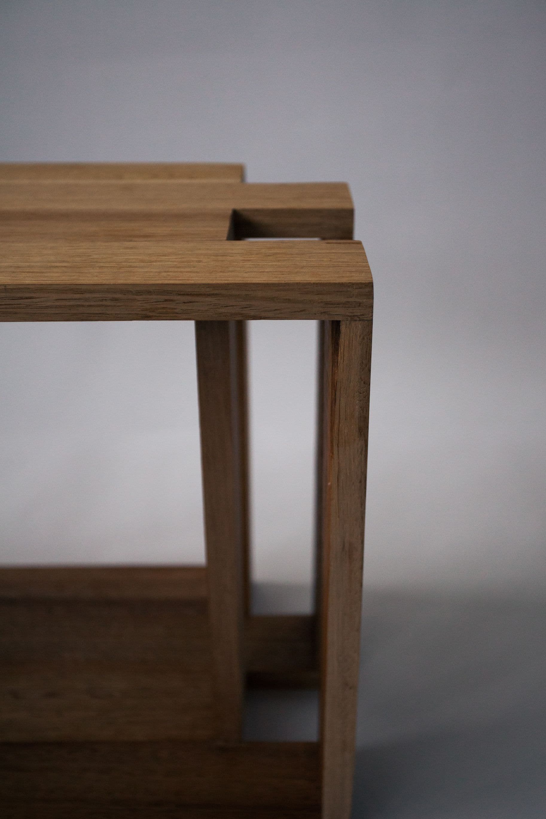 Stool — timber stool, the interlocking top