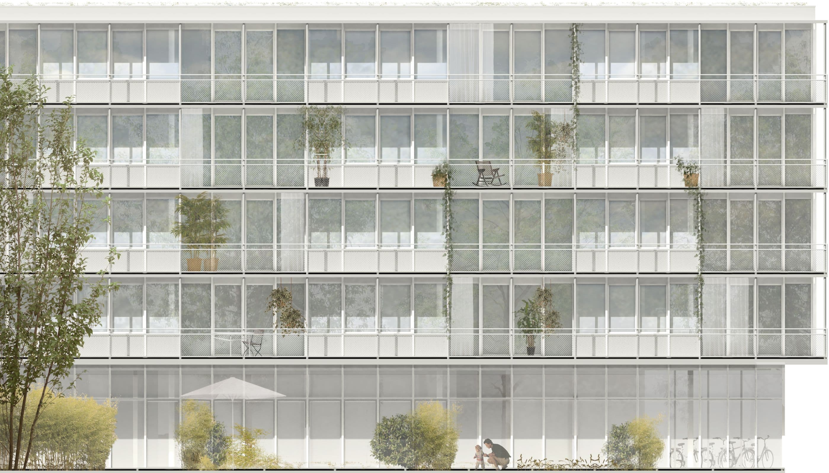 Ersatzneubau Wohnen Tannenrauchstrasse, Zürich — facade elevation, 1:50