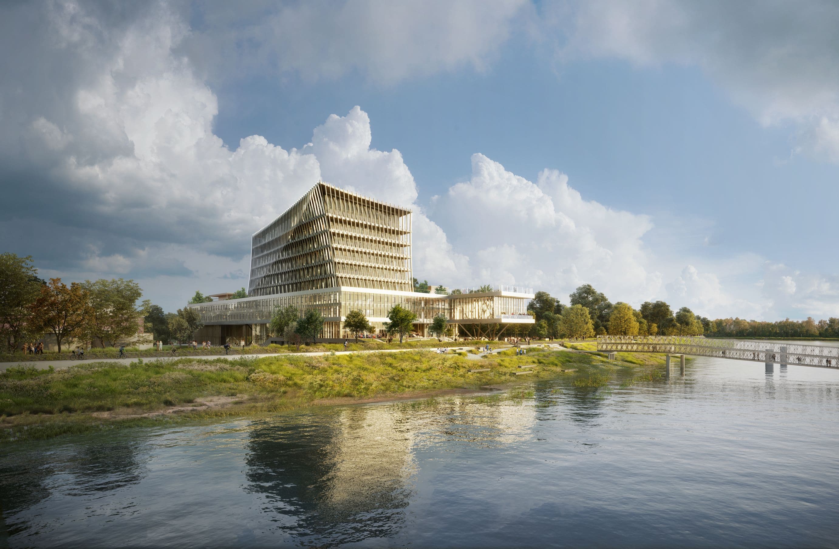 Maritime Campus Antwerp — render from the Scheldt