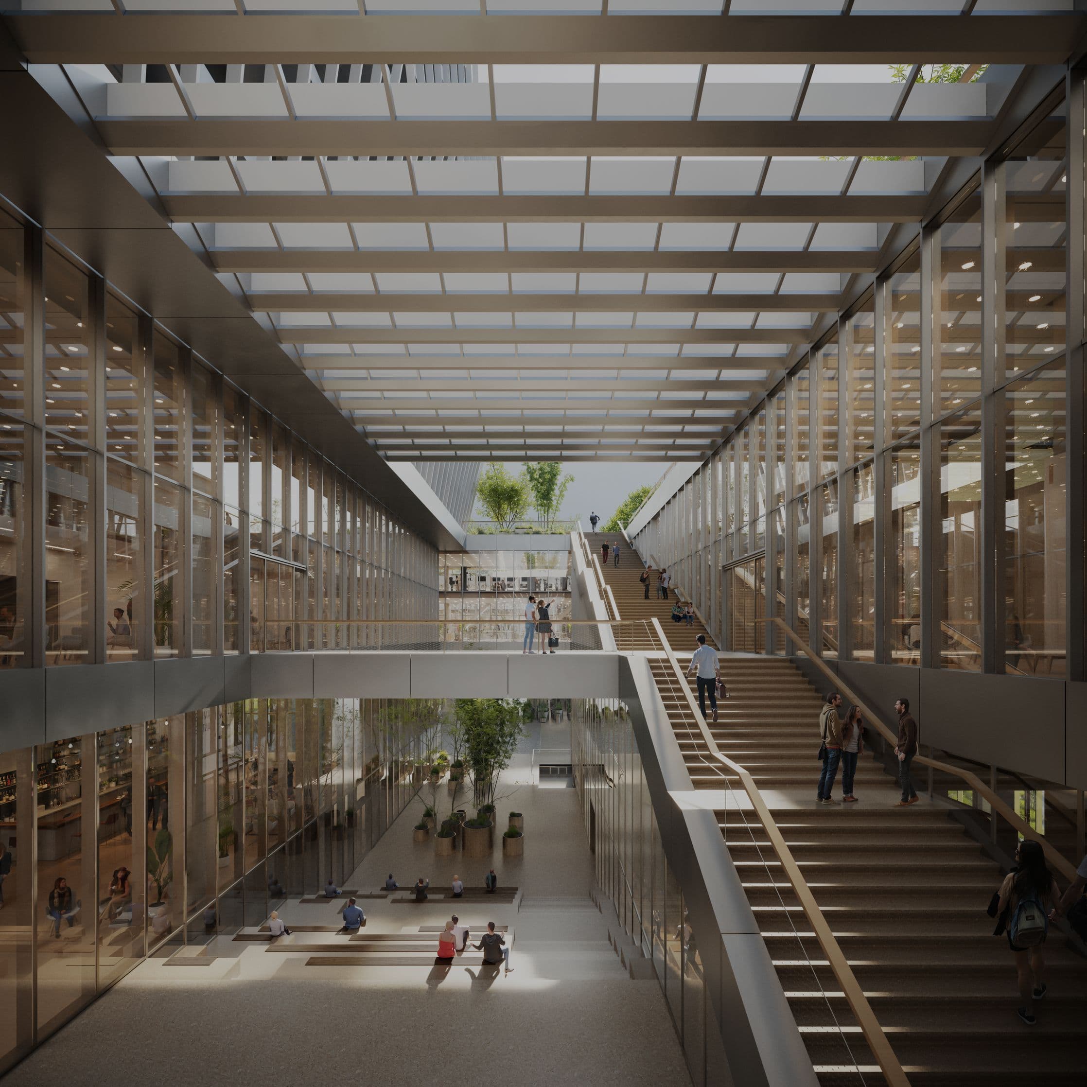 Maritime Campus Antwerp — render of the atrium stair
