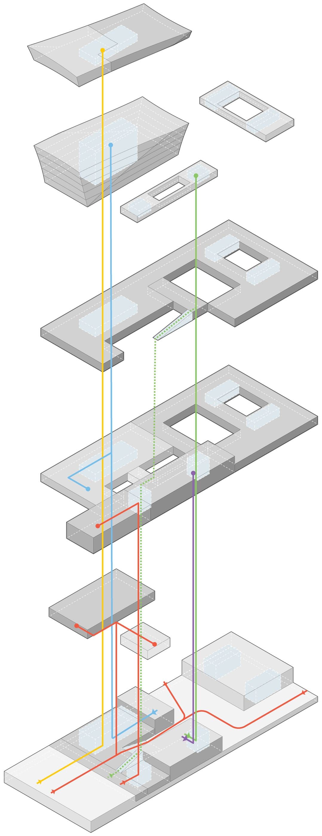 Maritime Campus Antwerp — exploded circulation diagram